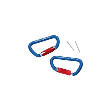 Knipex Materialkarabiner  Länge 81 mm mit Schraubverschluss blau beschichtet