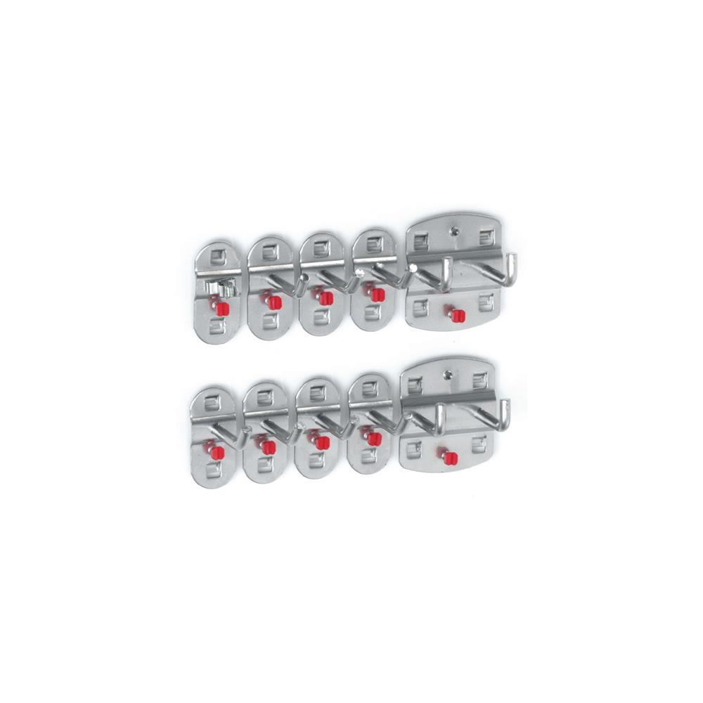 Werkzeughalter 10-tlg. kunststoffbeschichtet 7 Haken/2 Doppelhaken/1 Werkzeugklemme 1