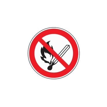 Verbotszeichen  ASR A1.3/DIN EN ISO 7010 Feuer/Licht verboten Folie