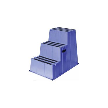 Schwerlasttritt  Stufen einschl. Plattform 3 Plattformhöhe 730 mm Kunststoff blau