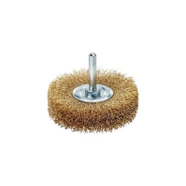 Lessmann Rundbürste  Ø 80 mm Schaft 6 mm Drahtstärke 0,2 mm Messing 12 mm 15000 min-¹