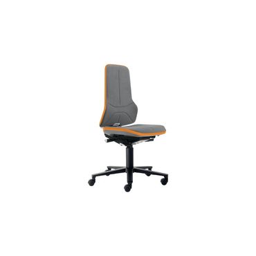 Bimos Arbeitsdrehstuhl Neon Rollen Supertec-Gewebe grau orange 450-620 mm