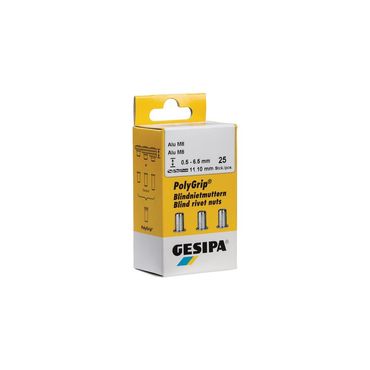 Gesipa Blindnietmutter PolyGrip® Nietschaft d x l 9 x 18 mm M6 Stahl 25 Stück