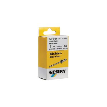 Gesipa Blindniet PolyGrip® Nietschaft d x l 3,2 x 8 mm Stahl / Stahl 100 Stück