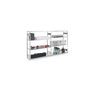 Meta Großfachsteckregal  H2000xB1700xT400 mm Anbauregal verzinkt silber 4 Stahlböden