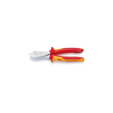 Knipex Kraftseitenschneider  Länge 200 mm VDE Form 0 mit Befestigungsöse Mehrkomponenten-Hüllen