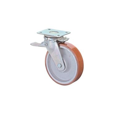 Bs rollen Schwerlastlenkrolle  Rad-Ø 125 mm Tragfähigkeit 550 kg mit Feststeller Guß-Polyurethan 138x110mm