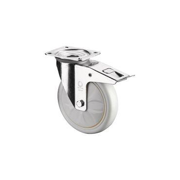Bs rollen Lenkrolle  Rad-Ø 125 mm Tragfähigkeit 450 kg mit Feststeller Kunststoff 138x110mm weiß