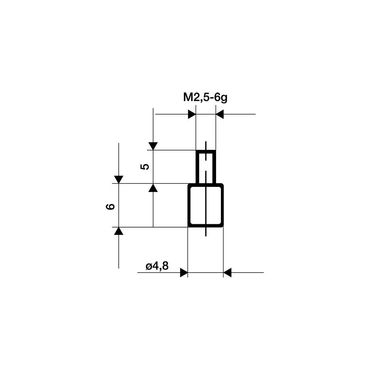 Käfer Messeinsatz  Ø 4,8 mm plan M2,5 Stahl passend zu Messuhren