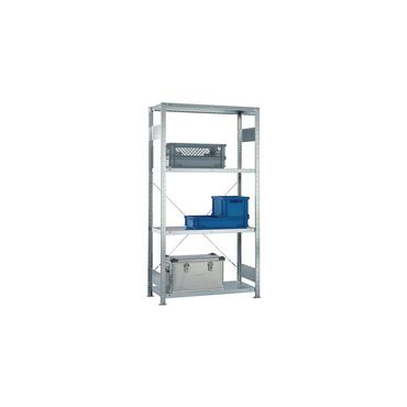 Meta Steckregal  H2000xB1000xT300mm Grundregal verzinkt 2 Rahmen, 4 Fachböden