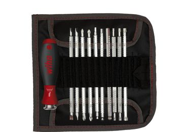 Wiha Schraubendreher mit Wechselklingen Set SYSTEM 6 gemischt 12-tlg. inkl. Rolltasche (03591)