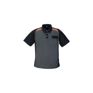 Terratrend Herrenpoloshirt  Größe L dunkelgrau/schwarz/orange