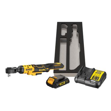 DeWALT Akku-Ratsche DCF512D1G-QW 1/2", 1x 2,0 Ah + Lader in Einlage