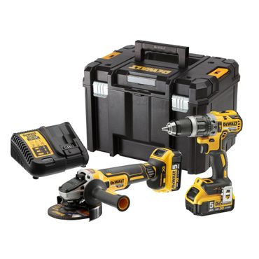 DeWALT Akku-Kombopack 18V DCK2080P2T: DCD796 + DCG405 + 2x 5,0 Ah + Lader 