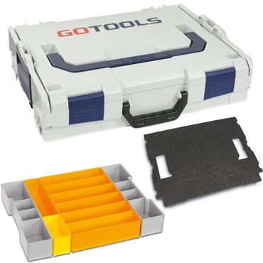 GOTOOLS L-BOXX-Set 102 grau mit Insetboxen-Set F3 und Deckeleinlage