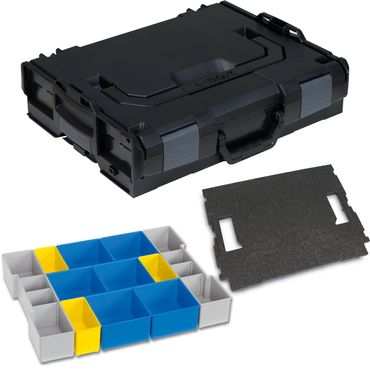 L-BOXX-Set  102 Schwarz mit Insetboxen-Set BC3 und Deckeleinlage