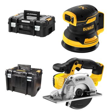 DeWALT Akku-Metallkreissäge 18V DCS373NT-XJ + Exzenterschleifer 18V DCW210NT-XJ Solo in TSTAK-Box