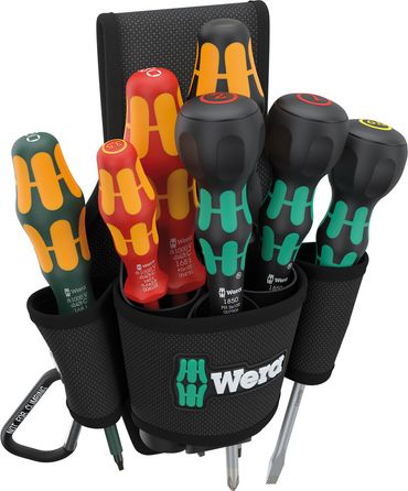 Set di cacciaviti Wera 9622 in custodia da cintura Set 3, 7 pezzi con 3x Ball-Grip