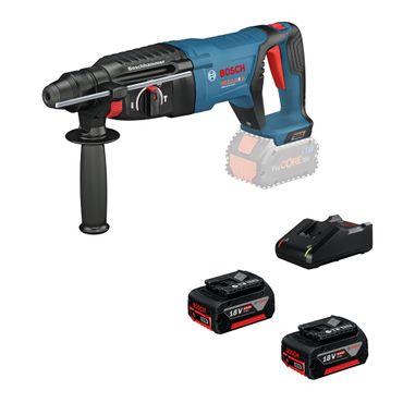 Bosch Akku-Bohrhammer GBH 18V-26 D SDS-Plus, 2x GBA 4,0 Ah Akkus, Ladegerät im Karton