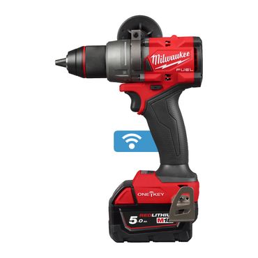 Milwaukee M18 FUEL ONE-KEY-Akku-Schlagbohrschrauber M18 ONEPD3-502X, 2x 5,0 Ah und Lader in HD-Box