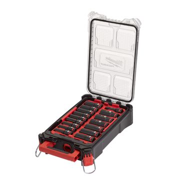 Milwaukee SHOCKWAVE Schlagnuss Set 1/2" lang 16-teilig im PACKOUT Organiser Compact