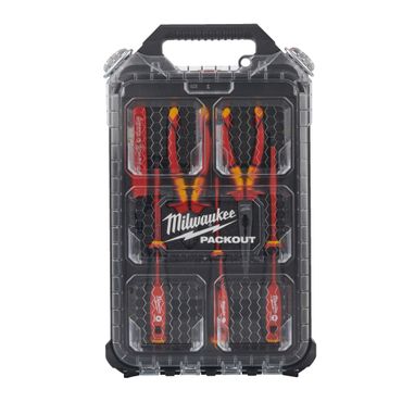 Milwaukee Elektriker Handwerkzeuge Set 7-teilig, im PACKOUT Organiser Slim Compact