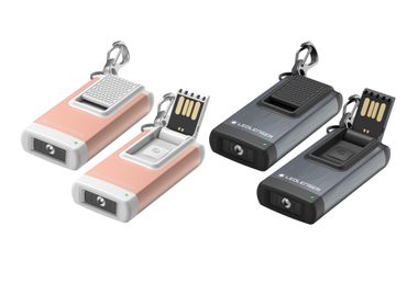 LEDLENSER K4R Wiederaufladbare Mini-Taschenlampe für den Schlüsselbund mit USB-Ladefunktion Grau