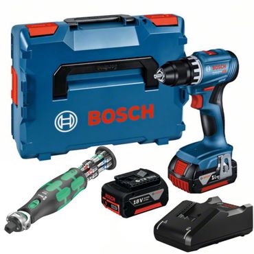 Bosch Akku-Bohrschrauber-Set GSR 18V-45, 2x3,0 Ah + Lader + Wera Zyklop Pocket 1