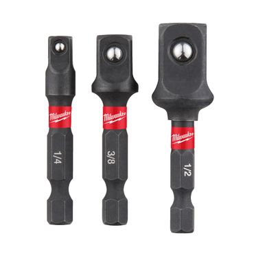 Milwaukee Shockwave Adapter-Set für Steckschlüsseleinsätze 1/4" - 3/8" - 1/2" 3-tlg.