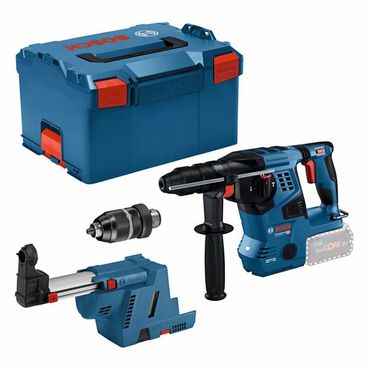 Bosch Akku-Bohrhammer SDS plus GBH 18V-28 CF + Absaugung GDE 18V-16 in L-BOXX 238