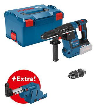 Bosch Akku-Bohrhammer GBH 18V-26 F ohne Akku und Ladegerät GDE 18V-16 in L-BOXX 238