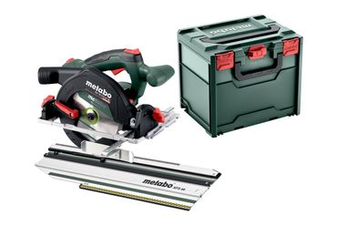 Metabo Akku-Handkreissäge KS 18 LTX 57 BL mit Kappschiene KFS 44 in metaBOX 340
