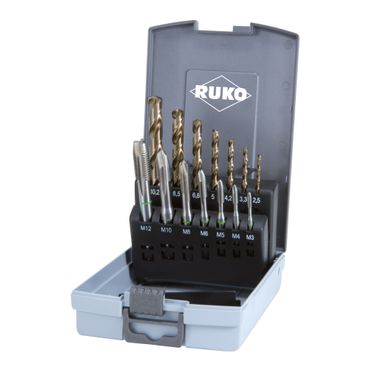 Ruko Maschinengewindebohrer-Satz HSSE-Co 5 in Kunststoffkassette 14-teilig