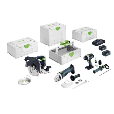 Festool Akku-Combo-Set Holzbau HKC 55/TPC 18/AGC 18/TB M 137