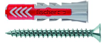 Fischer Kunststoffdübel mit Schrauben DUOPOWER 6X30 S, 50 Stück