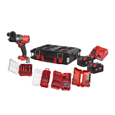 Milwaukee FPD3100P-502P FUEL™ Akku-Schlagbohrschrauber M18FPD3, 2x 5,0AH, Lader im Packoutkoffer mit Zubehör