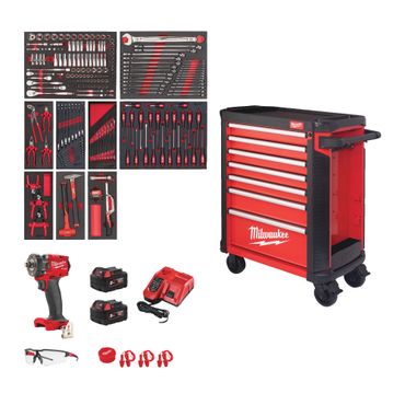 Milwaukee 30 / 78 cm TOOLGUARD Werkstattwagen  246-teilig mit Werkzeugbestückung, Premium Version