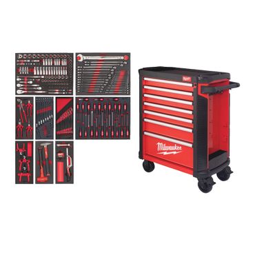 Milwaukee 206-teilig 30 / 78 cm TOOLGUARD Werkstattwagen mit Werkzeugbestückung, Standard Version