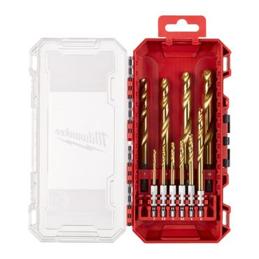 Milwaukee SHOCKWAVE Metallbohrer HSS-G RED HEX Titan 1/4", 10-teilig