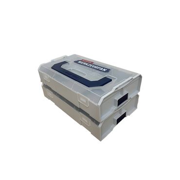 [Paket] Echter Werkzeugfan Systemkoffer L-Boxx mini grau mit transparentem Deckel, 2 Stück