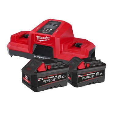 Milwaukee M18 FORGE Starter-Set  M18 FORGENRG-602: 2x 6,0 Ah + Doppelladegerät