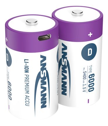 Ansmann Akkuzelle Mono D, 1,5V 5400 mAh, 2 Stück