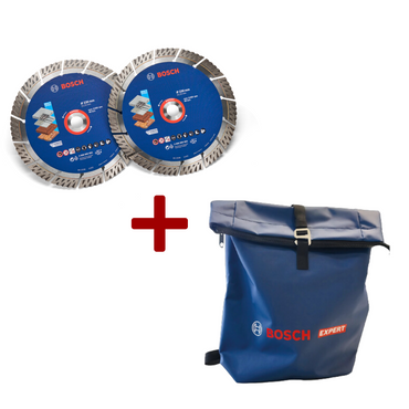 Bosch 2x EXPERT MultiMaterial Diamanttrennscheiben + gratis EXPERT Rucksack