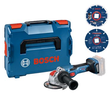 Bosch Akku-Winkelschleifer-Elektriker-Set GWX 18V-15 C BITURBO mit X-LOCK Trennscheiben