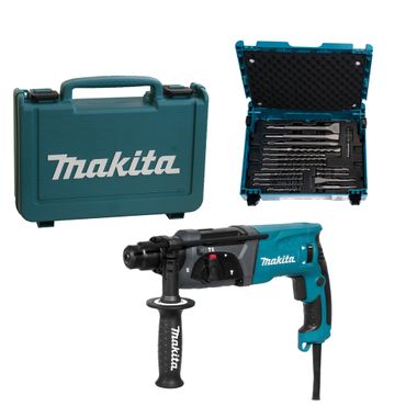 Makita Bohrhammer HR2470 für SDS-PLUS 24 mm im Handwerkerkoffer mit Makita Bohrer-/Meißel Set 