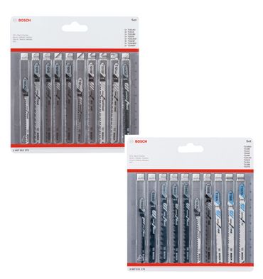 Bosch Stichsägeblatt-Set Wood and Metal, 10-teilig + Stichsägeblatt-Set Clean Precision, 10-teilig