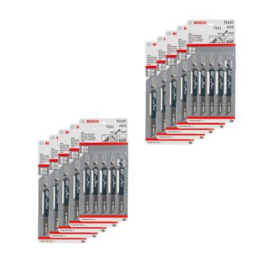 Bosch Stichsägeblatt T 111 C, Basic for Wood, 10x5er-Pack