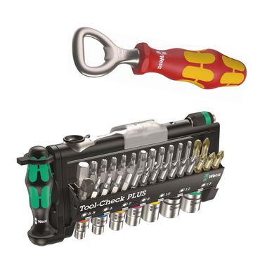 WERA Tool-Check PLUS 8001 A - 39 tlg. Set  & gratis Wera Flaschenöffner 