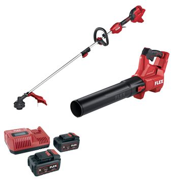 Flex Akku-Gartenpaket BRONZE - Rasentrimmer Laubbläser Akkus