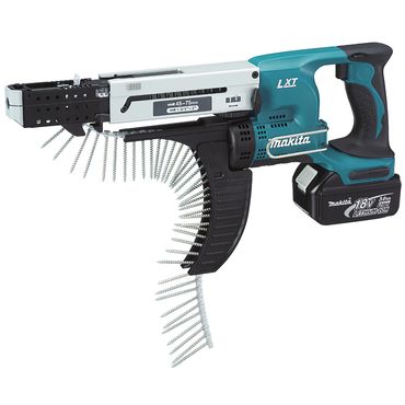 Makita Akku-Magazinschrauber DFR750RTE, 18V, 2x 5,0 Ah und Ladegerät im Koffer